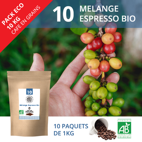 Cafés en Grains - Mélange Expresso Bio - 10Kg - Vente en gros