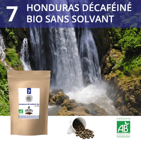 Café en grains Bio Honduras décaféiné sans solvant 1Kg