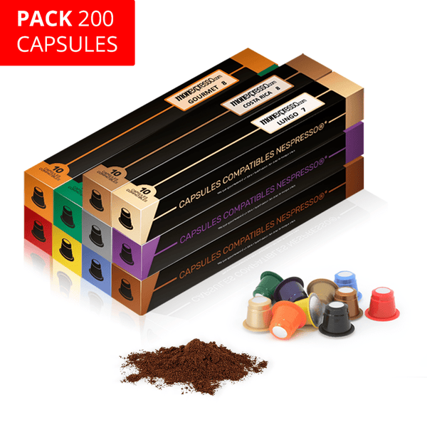Pack D couverte 200 Capsules pour Nespresso