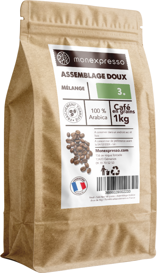 Café En Grains - Assemblage - Mélange Doux 100% Arabica