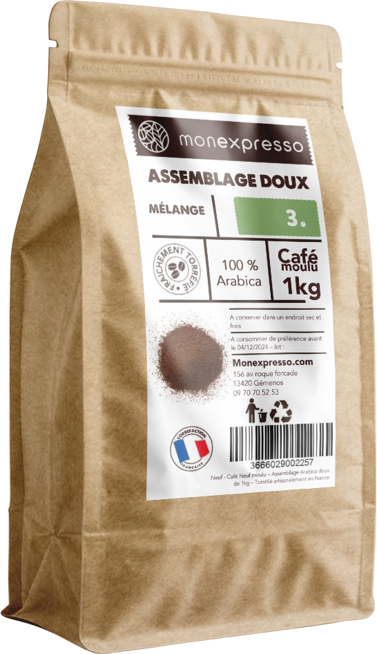 Café Moulu - Assemblage - Mélange Doux 100% Arabica
