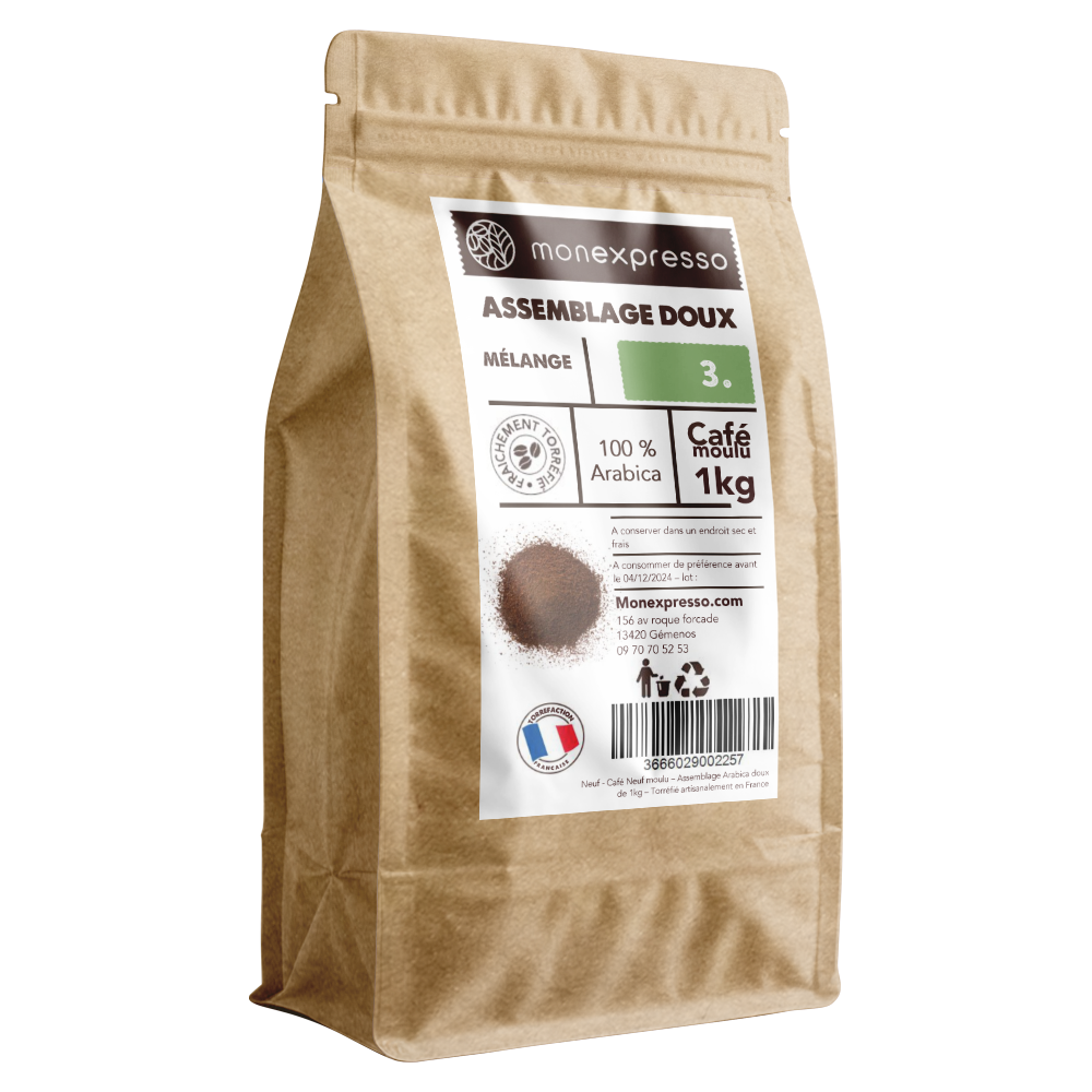 Café Moulu - Assemblage - Mélange Doux 100% Arabica