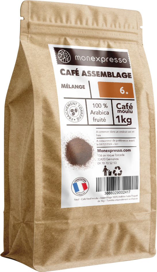 Café Moulu - Assemblage - Mélange Fruité 100% Arabica