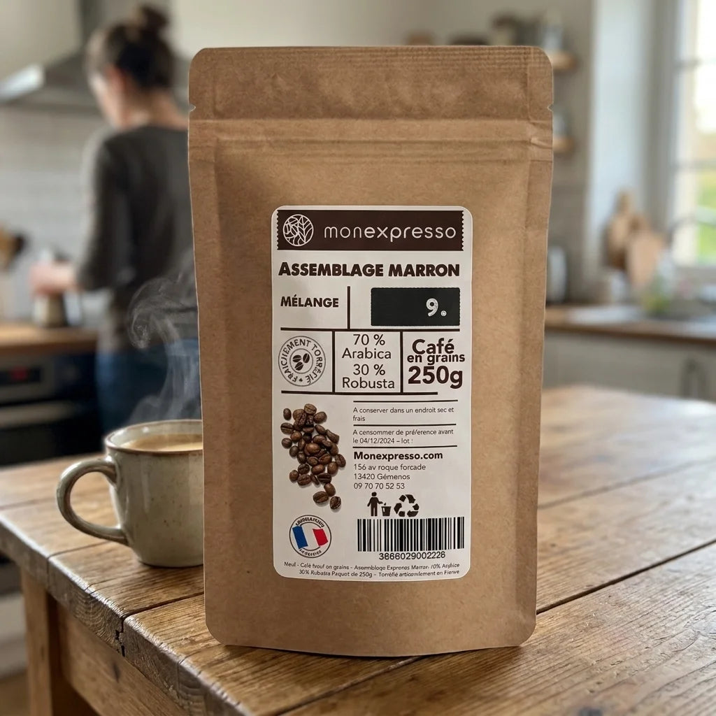 Café En Grains - Assemblage - Espresso Marron - 70 % Arabica 30% Robusta