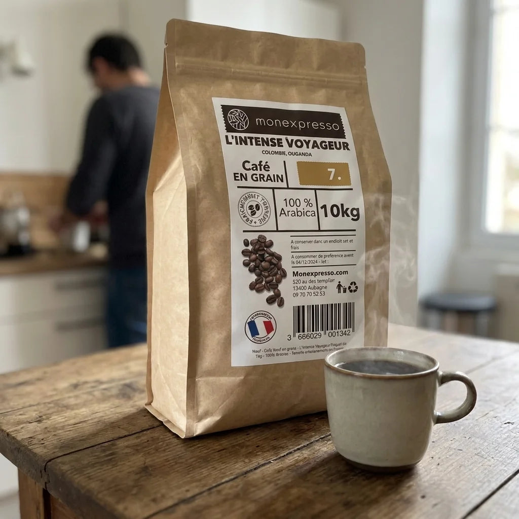 Café En Grains - Assemblage - L’Intense Voyageur (10Kg Vente En Gros)