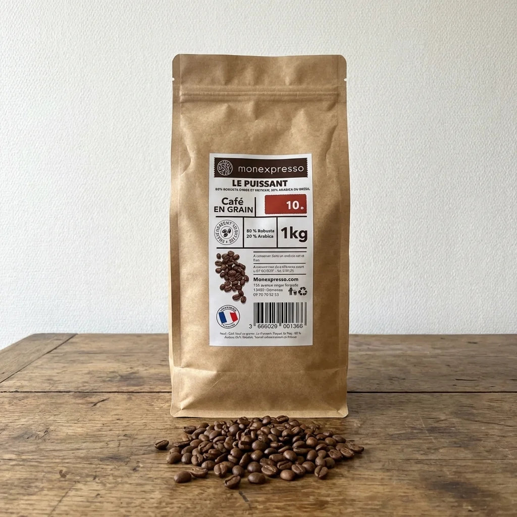Café En Grains - Assemblage - Mélange Le Puissant (10Kg Vente En Gros)