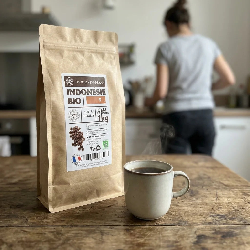 Café En Grains - Pure Origine - Indonesie Bio (10Kg Vente En Gros)