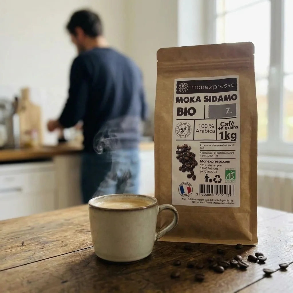 Café En Grains - Pure Origine - Moka Sidamo D'Ethiopie Bio (10Kg Vente En Gros)