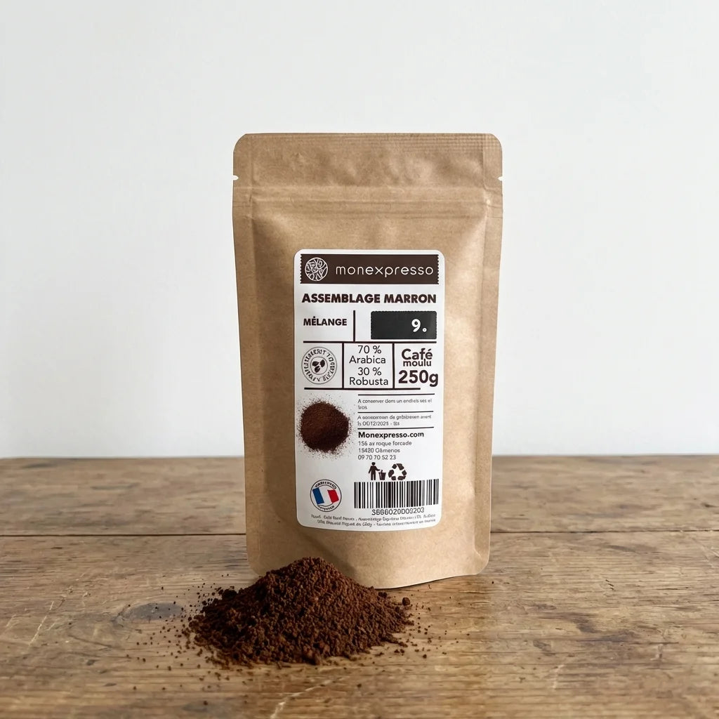 Café Moulu - Assemblage - Espresso Marron - 70 % Arabica 30% Robusta