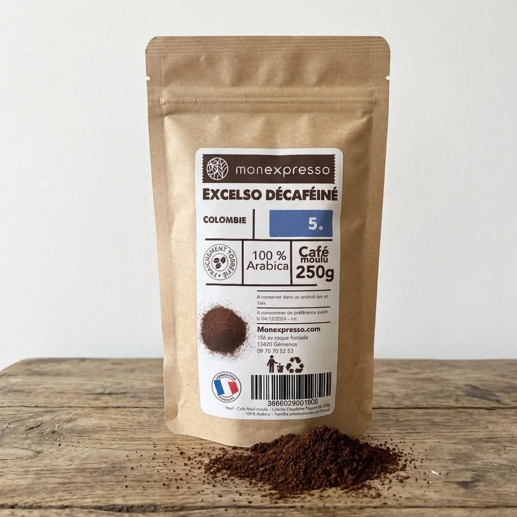 Café Moulu - Pure Origine - Colombie Excelso Décaféiné Co₂ 100 % Arabica