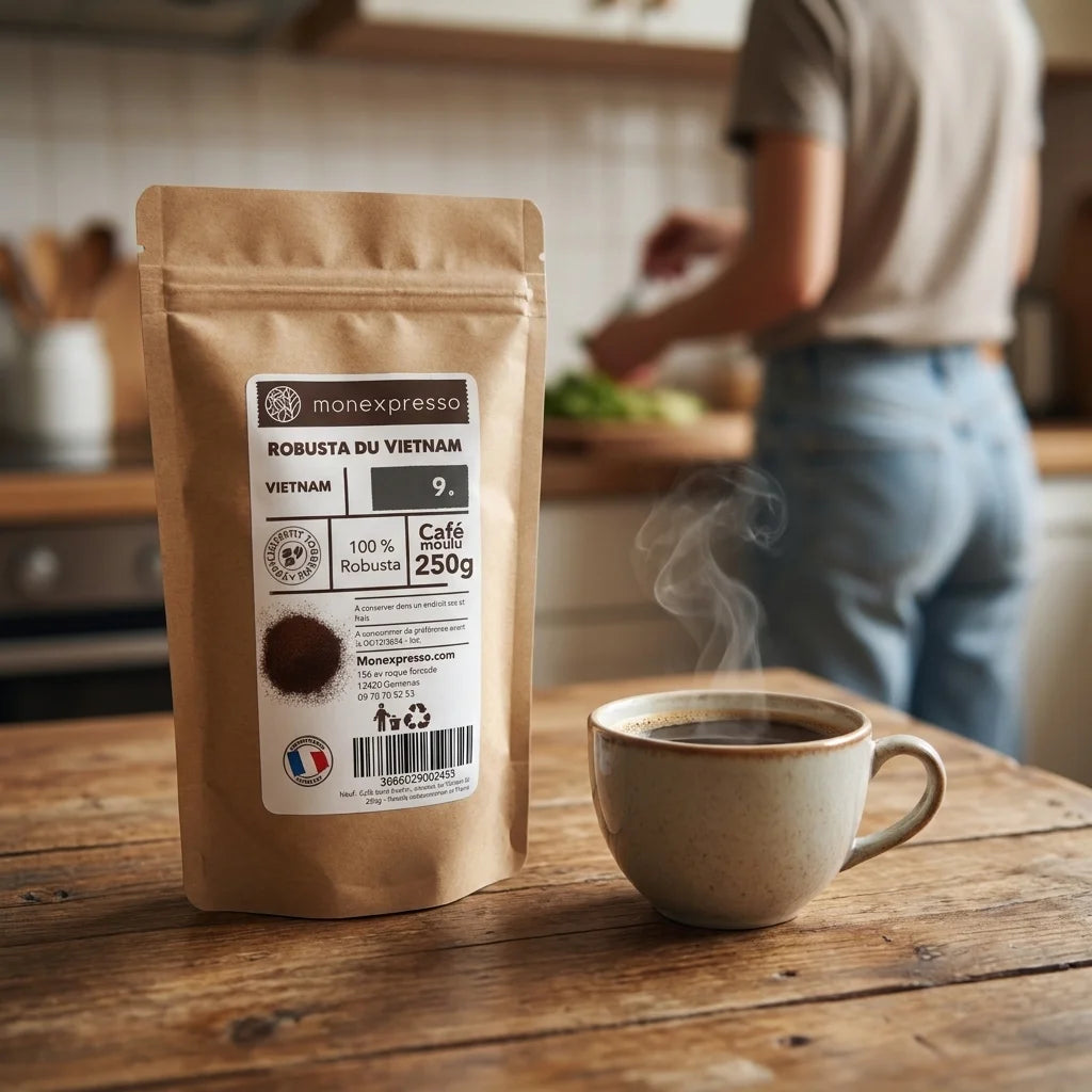 Café Moulu - Pure Origine - Robusta Du Vietnam - Wet Polished Grade 1