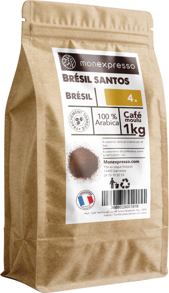 Café Moulu - Pure Origine - Brésil Santos 100% Arabica