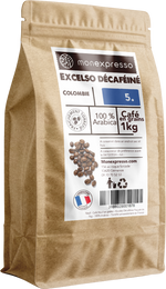 Café En Grains - Pure Origine -  Colombie Excelso Décaféiné Co₂ - 100 % Arabica