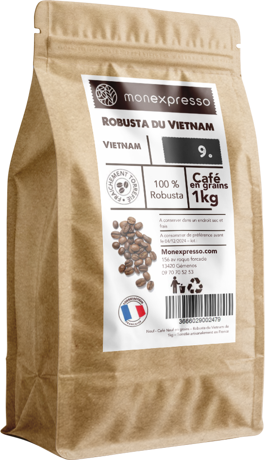 Café En Grains - Pure Origine - Robusta Du Vietnam - Wet Polished Grade 1
