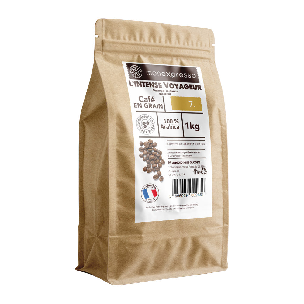 Café En Grains - Assemblage -  L’Intense Voyageur Décaféiné