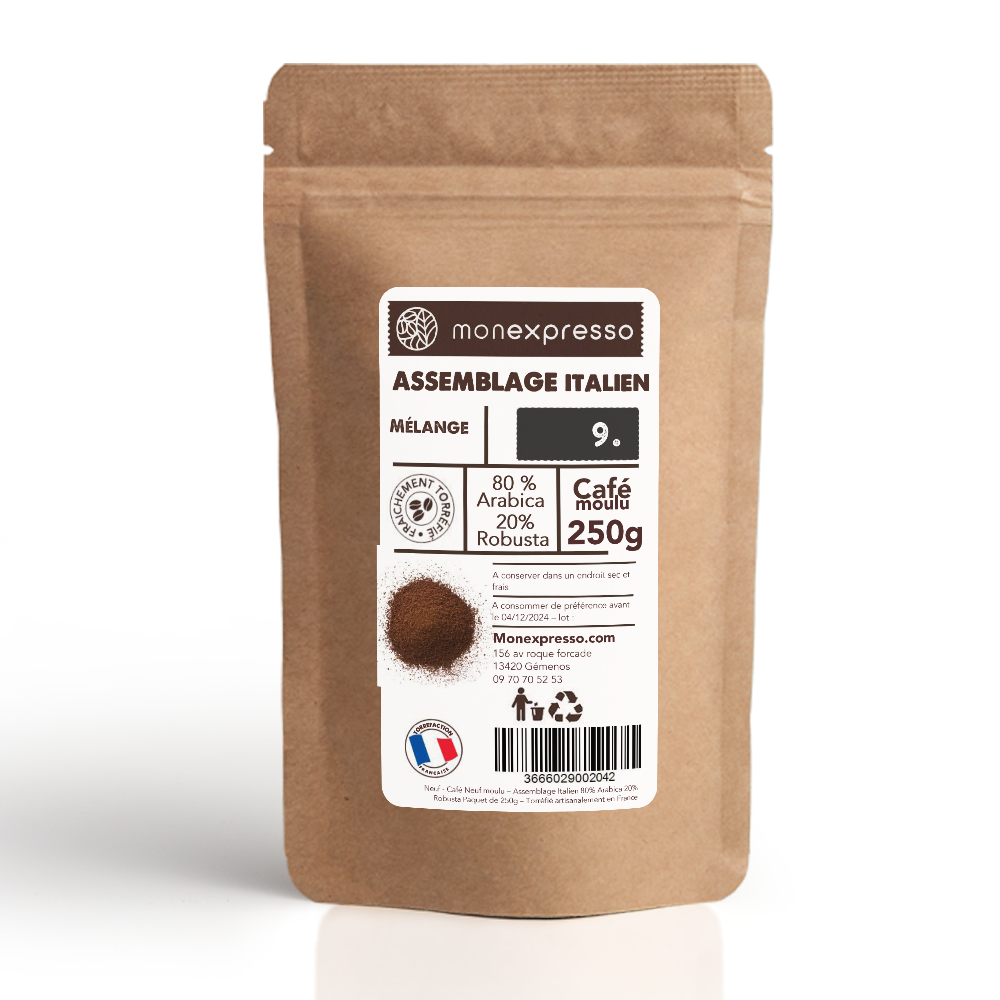 Café Moulu - Assemblage - Espresso Italien - 80 % Arabica