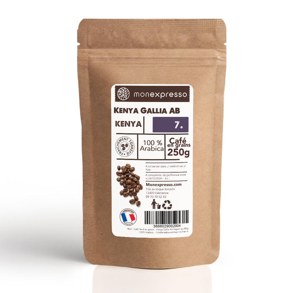 Café En Grains - Pure Origine -  Kenya Gallia Ab - Café Arabica Gourmet